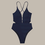 Amy Cross-Strap Ribbed Swimsuit-Jordyn the Label