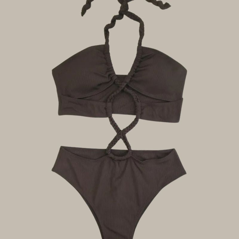 Alyssa Tied Halter Backless Swimwear-Jordyn the Label