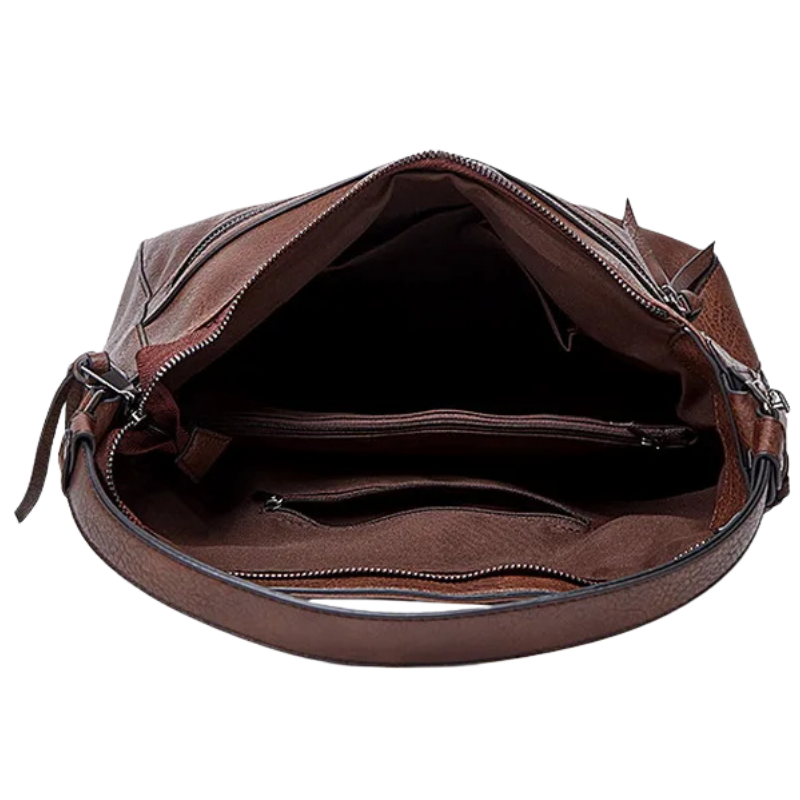 Leather Shoulder Bag – Vintage Tote with Tassel & Crossbody Strap