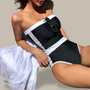 Aubree Bandeau High-Waisted Swimsuit-Jordyn the Label