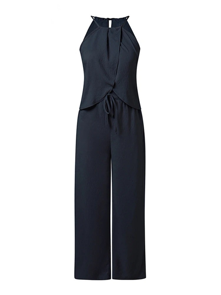 Halter Top and Wide Leg Pants – Casual Summer Outfit