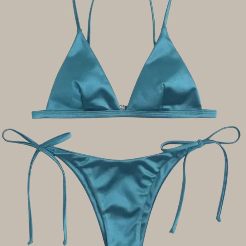 Nora - Metallic Satin Brazilian Bikini-Jordyn the Label