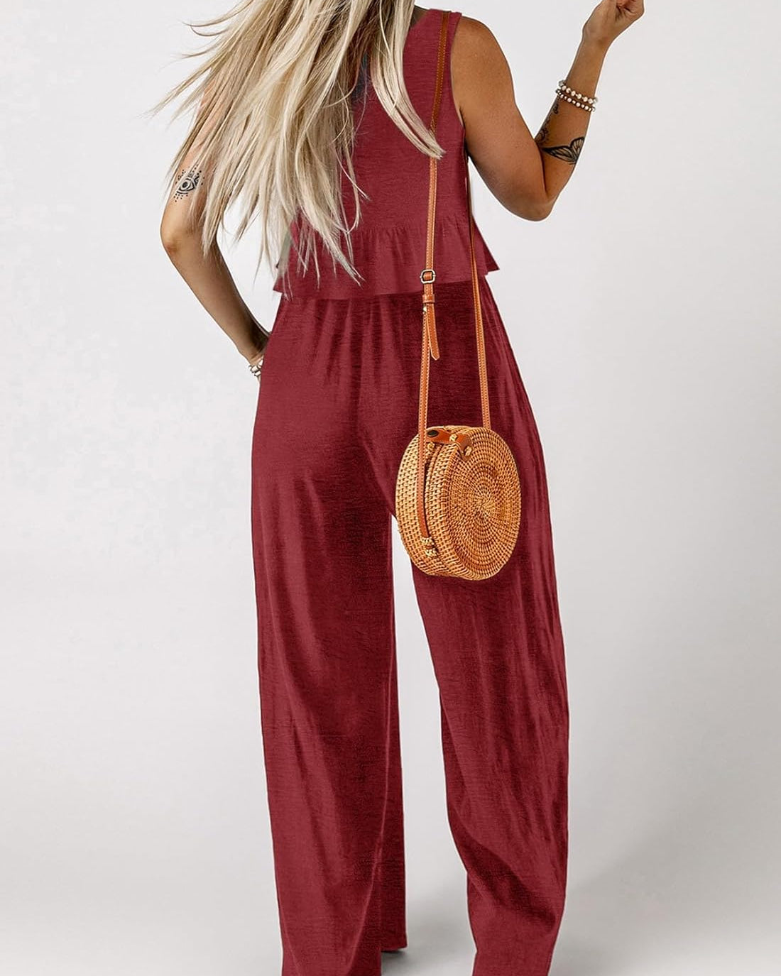 Casual Two Piece Set – Tank Top & Wide Leg Pants