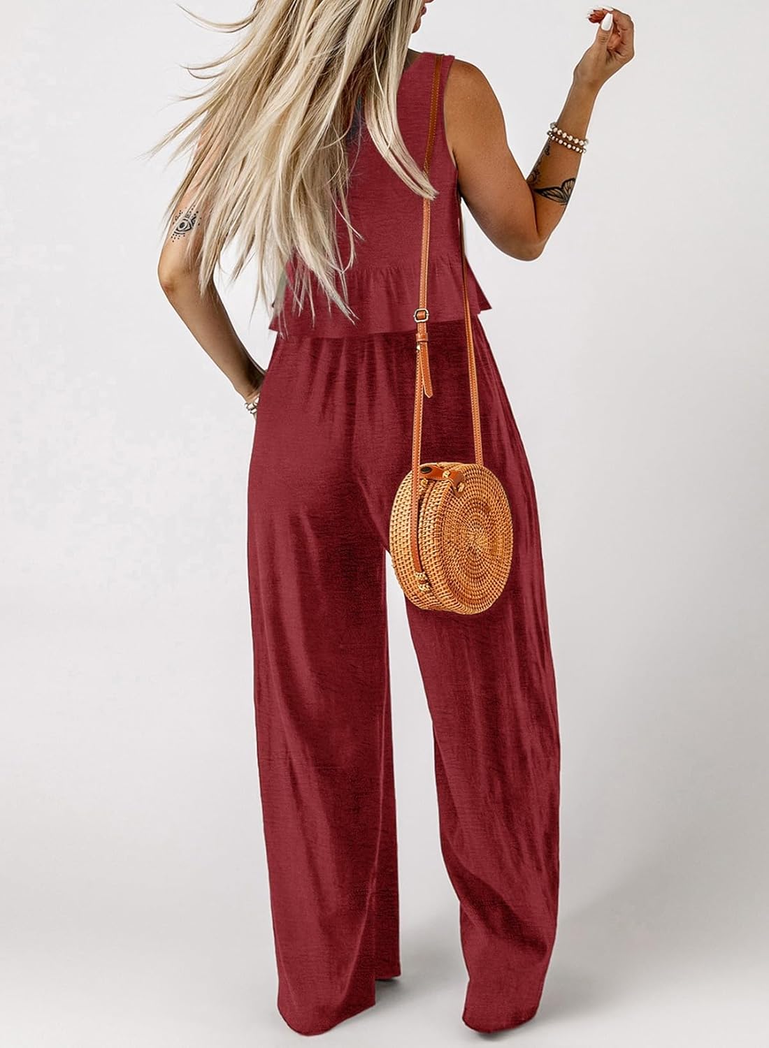Casual Two Piece Set – Tank Top & Wide Leg Pants