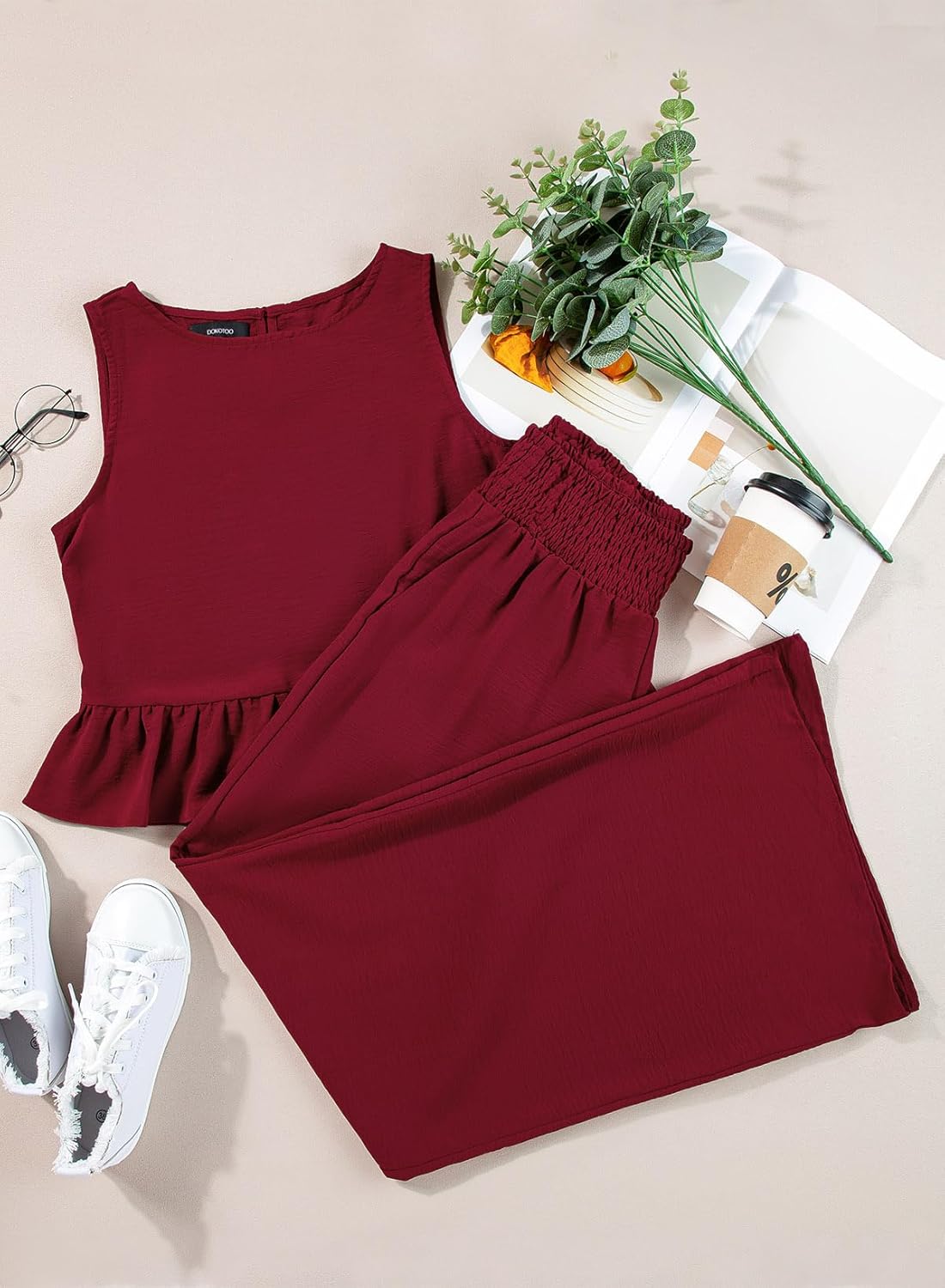 Casual Two Piece Set – Tank Top & Wide Leg Pants