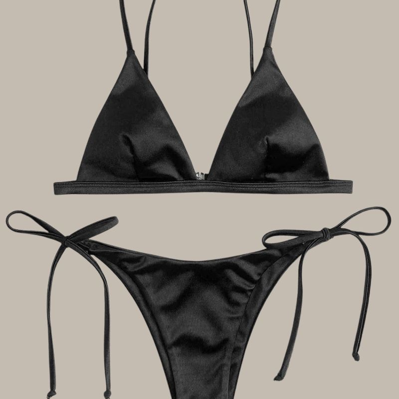 Nora - Metallic Satin Brazilian Bikini-Jordyn the Label