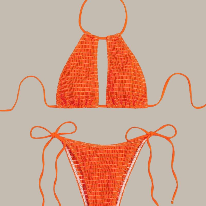 Ella - Smocked Halter Tie Bikini-Jordyn the Label