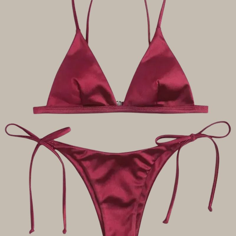 Nora - Metallic Satin Brazilian Bikini-Jordyn the Label