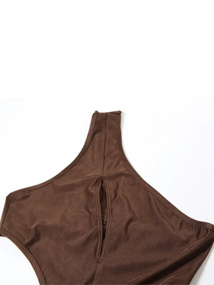 Cut Out Bodycon Maxi Dress – One Shoulder Evening Party Dress