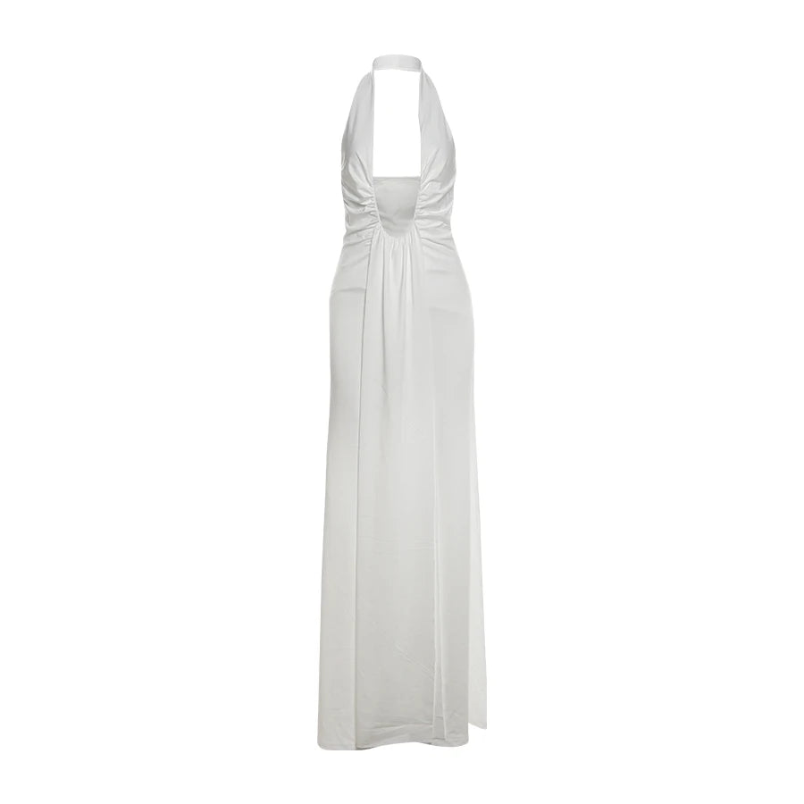 Halter Maxi Dress – Deep V Neck Backless Party Evening Gown