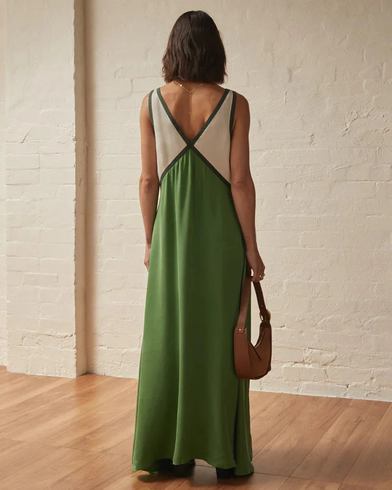 Sleeveless V Neck Maxi Dress – Breathable Summer Long Dress
