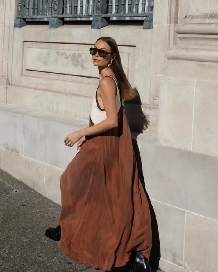 Sleeveless V Neck Maxi Dress – Breathable Summer Long Dress