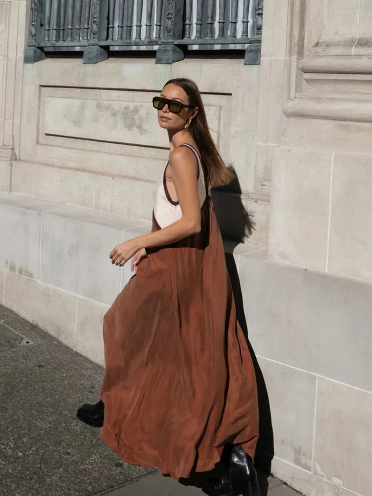 Sleeveless V Neck Maxi Dress – Breathable Summer Long Dress