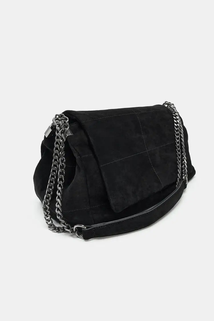 Suede Shoulder Bag – Luxury Chain Strap Handbag