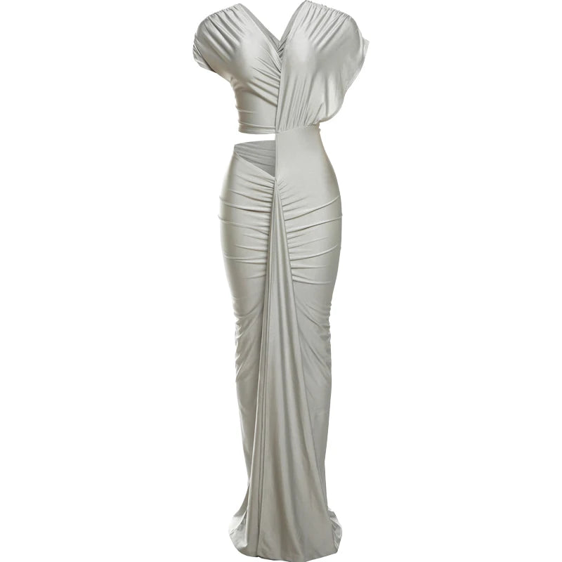 Cut Out Maxi Dress – Elegant One Shoulder Evening Gown