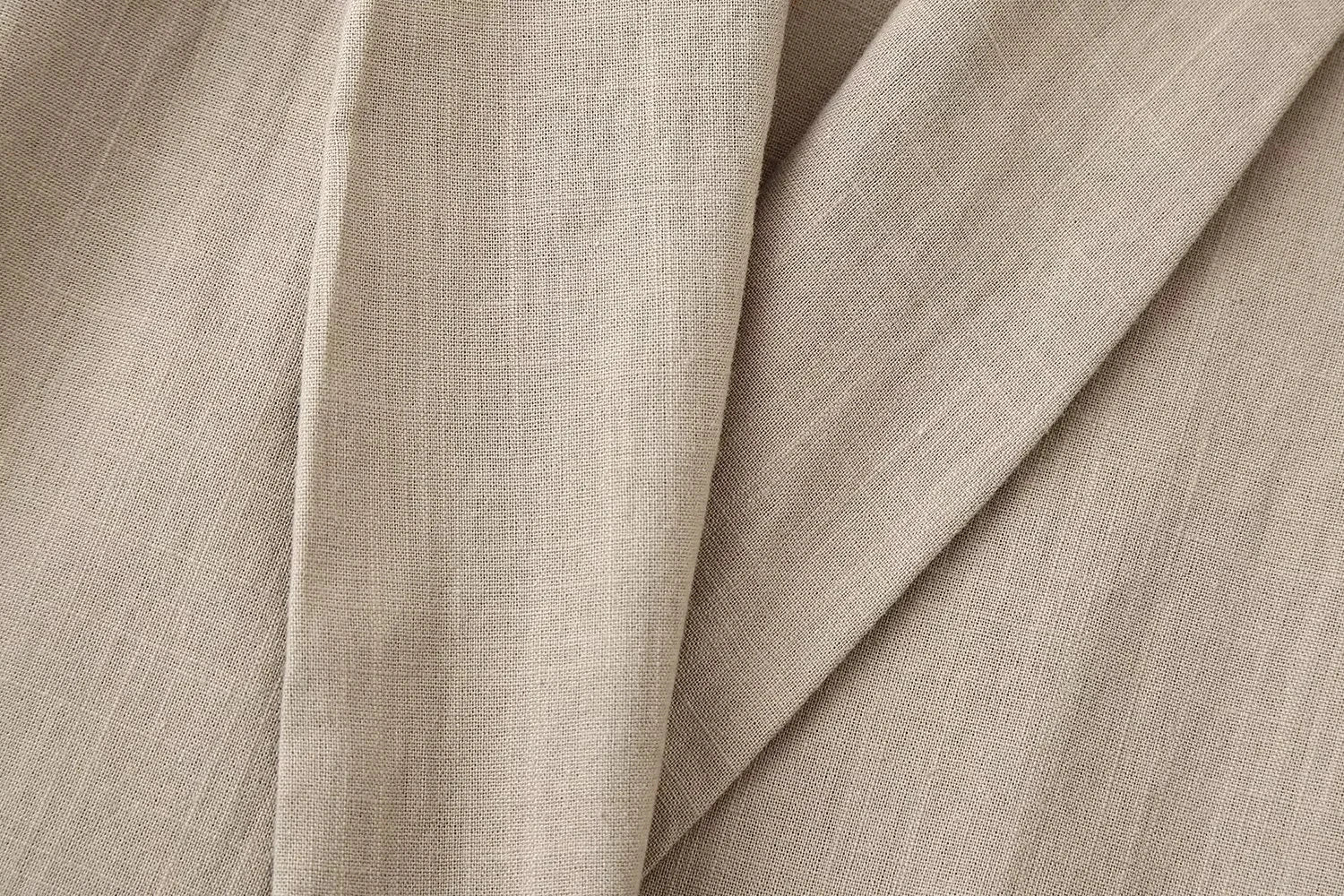 Khaki Two Piece Set – Loose Belted Blazer and Wide Leg Trousers