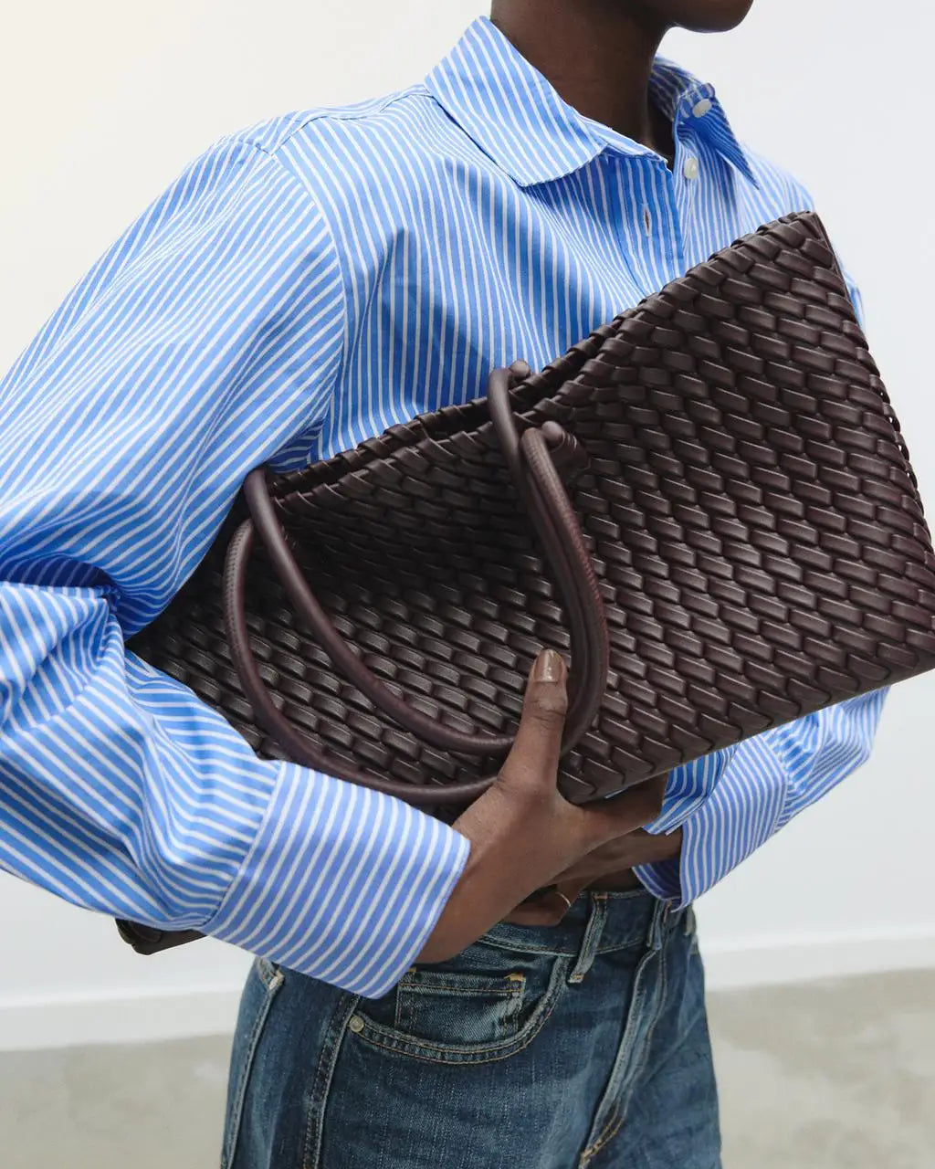 Woven Tote Bag – Luxury Elongated Shoulder Handbag