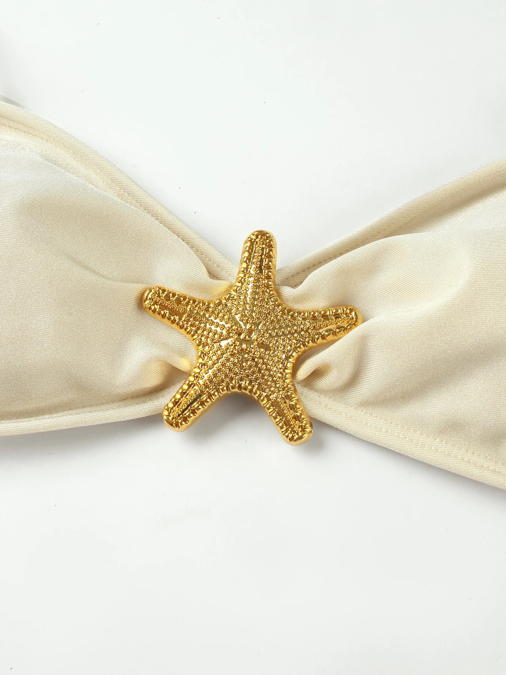 Beige 3 Piece Bikini Set – Strapless Bandeau Top with Sheer Maxi Skirt