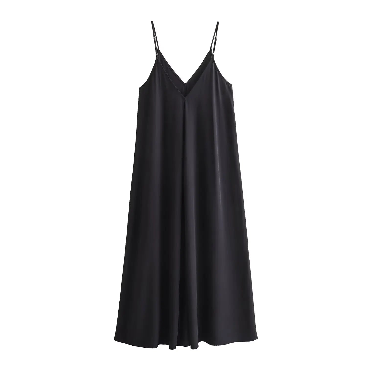 Black Spaghetti Strap Maxi Dress – Elegant Backless Evening Party Gown