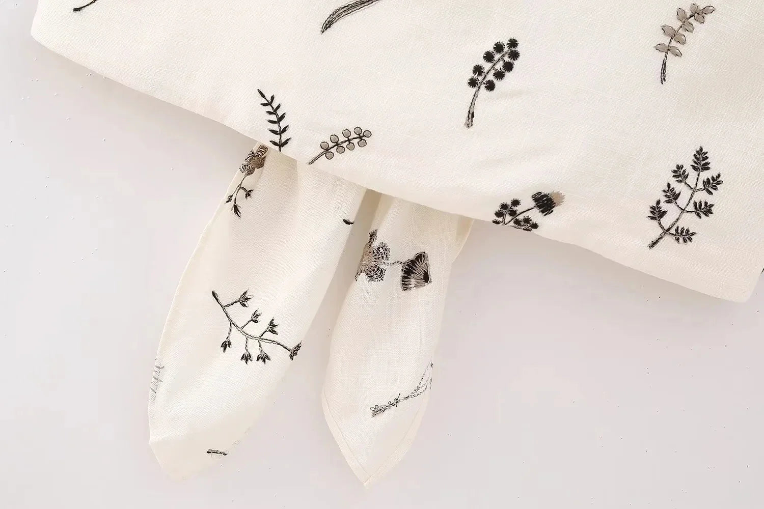 White Floral Two Piece Set – Embroidered Crop Top and Long Skirt