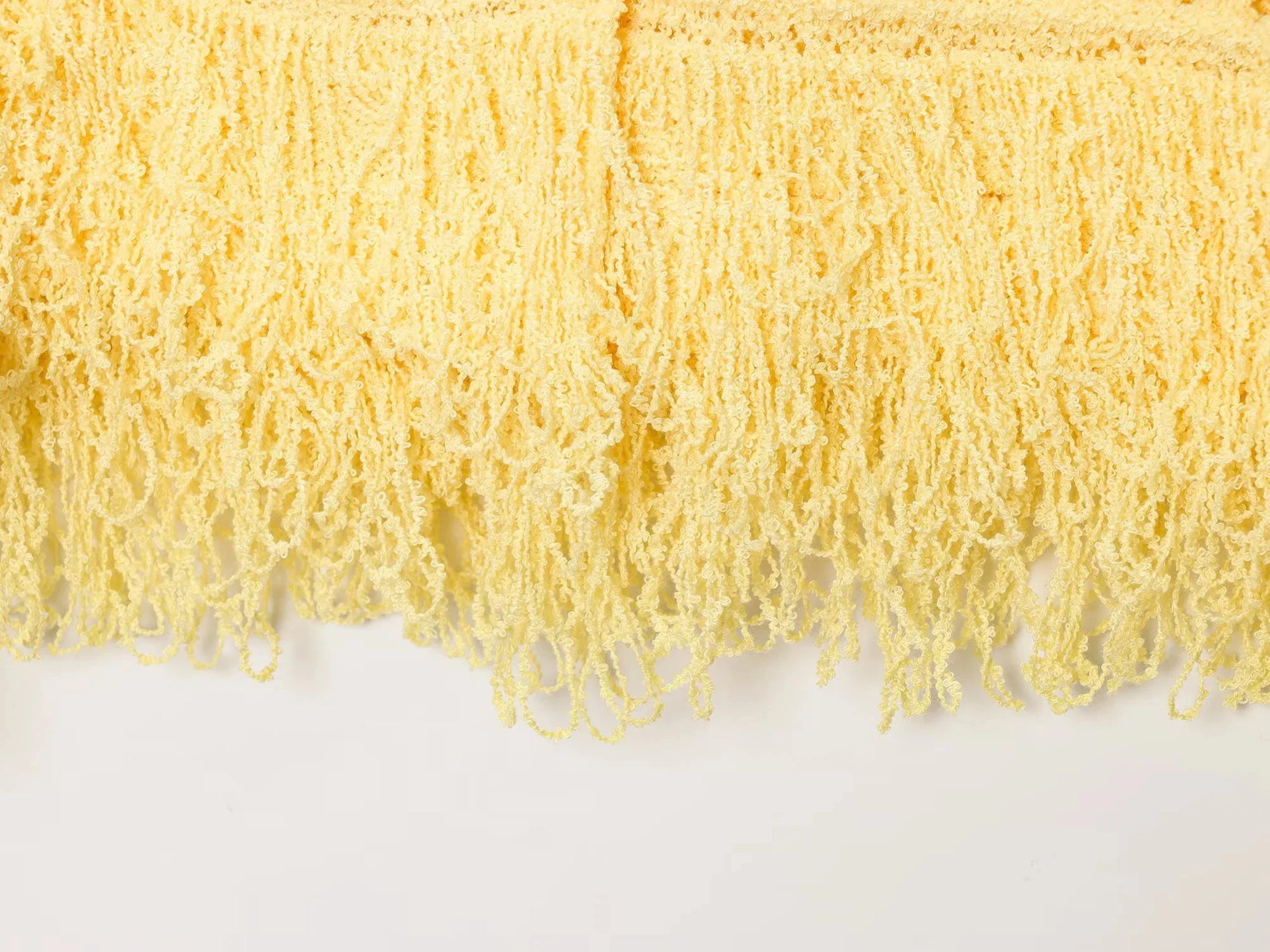 Knitted Two Piece Set – Tassel Short Sleeve Top & Mini Skirt Co ord Outfit