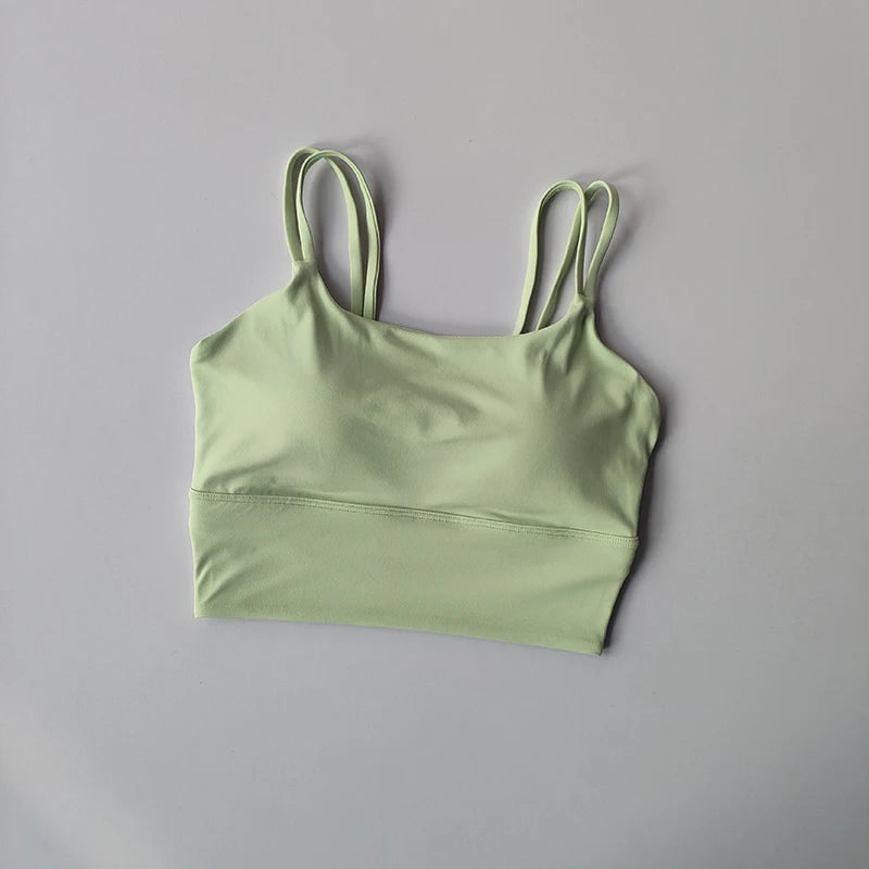 Padded Sports Bra with String Straps – Shockproof Gym, PIlates & Yoga Activewear