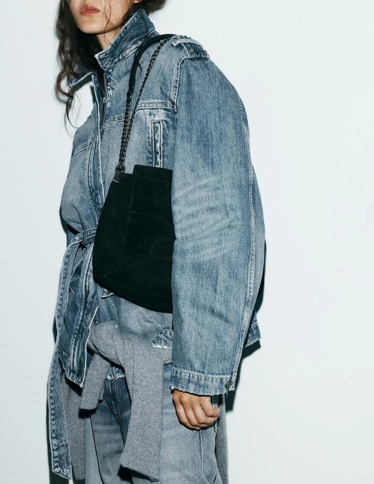 Suede Shoulder Bag – Luxury Chain Strap Handbag