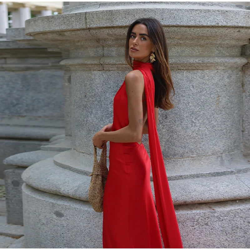 One Shoulder Satin Maxi Dress – Elegant Evening Gown