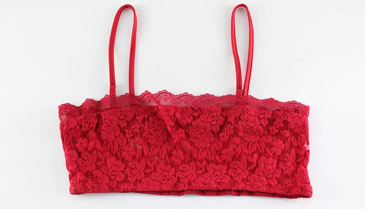 Red Lace Two Piece Set – Sleeveless Crop Top & Maxi Skirt