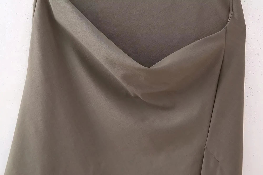 Summer Two Piece Set – Pleated Halter Top & Straight Wide Leg Pants