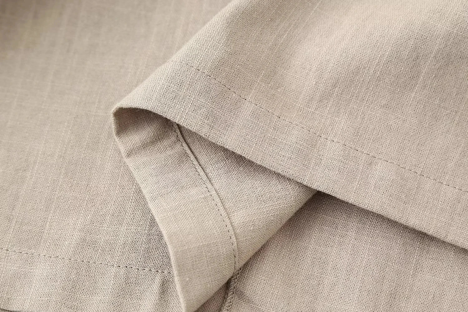 Khaki Two Piece Set – Loose Belted Blazer and Wide Leg Trousers