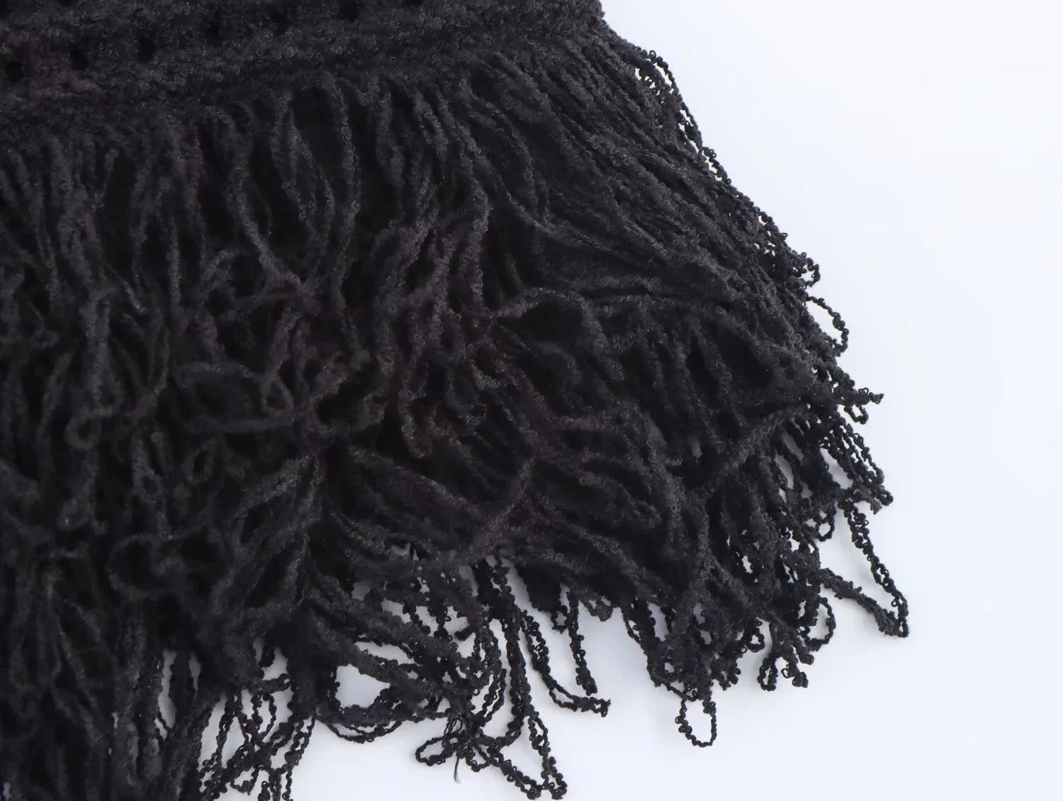 Knitted Two Piece Set – Tassel Short Sleeve Top & Mini Skirt Co ord Outfit