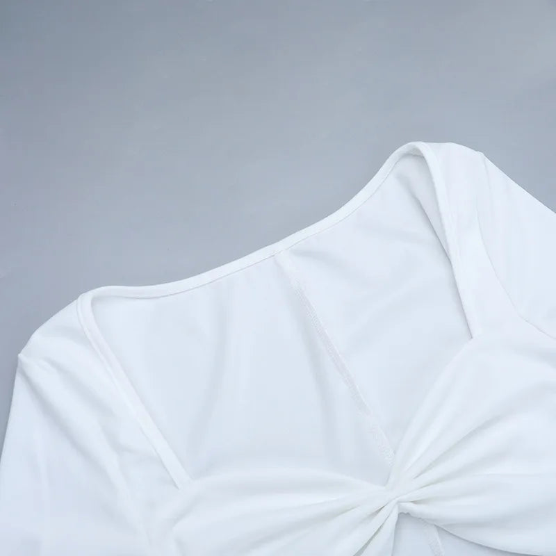 White Cut Out Maxi Dress – Elegant Long Sleeve A Line Beach Outfit