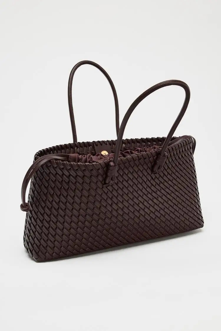 Woven Tote Bag – Luxury Elongated Shoulder Handbag