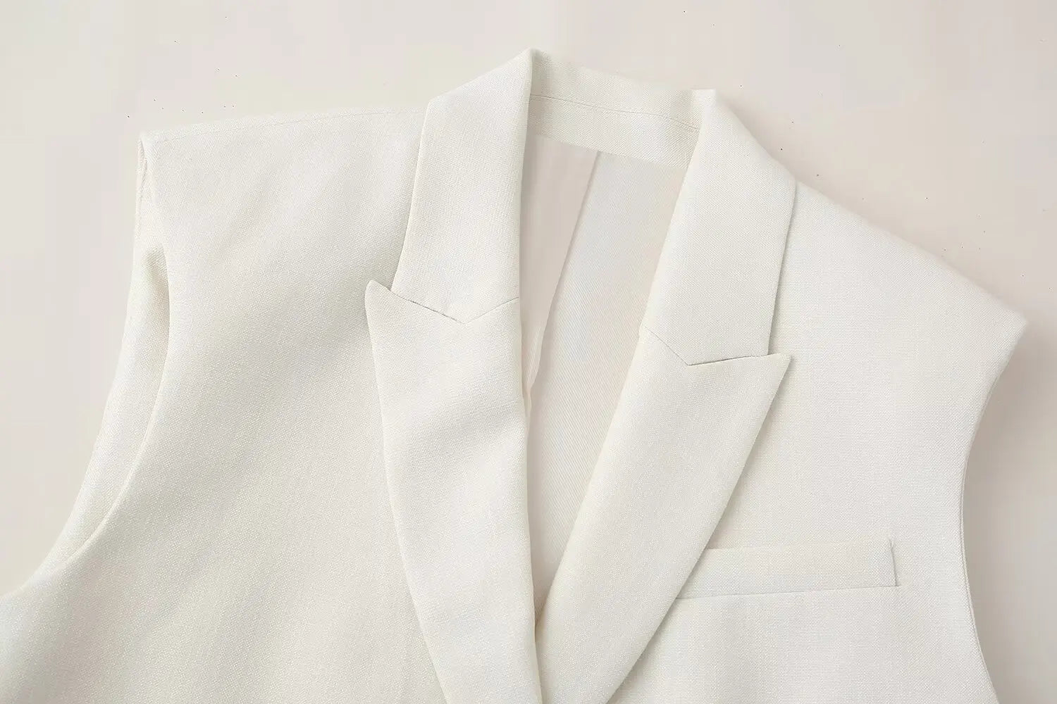 2 Piece Vest and Pants Set – Sleeveless Crop Blazer Top & High Waist Wide Leg Pants