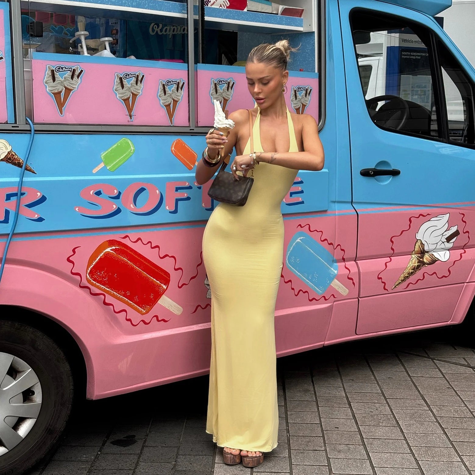 Yellow Halter Neck Maxi Dress – Sleeveless Slim Fit Summer Beachwear