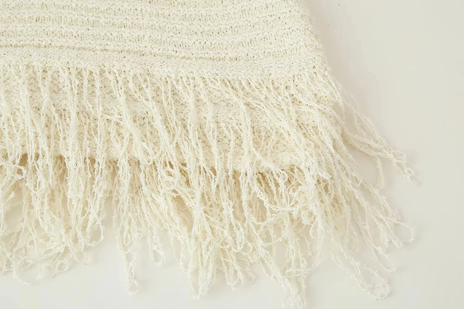 Knitted Two Piece Set – Tassel Short Sleeve Top & Mini Skirt Co ord Outfit