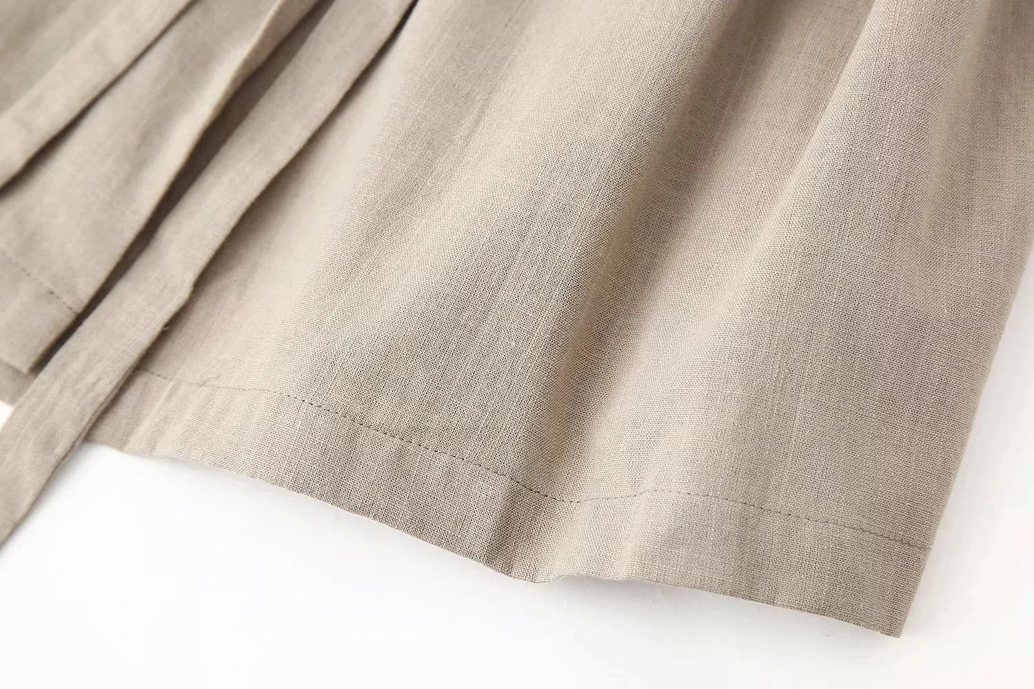 Khaki Two Piece Set – Loose Belted Blazer and Wide Leg Trousers