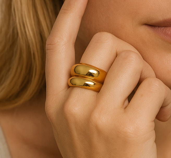 Lustrous Bloom - Ring - Stainless Steel-Jordyn the Label