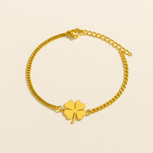 Lucky Clover - Bracelet - Stainless Steel-Jordyn the Label