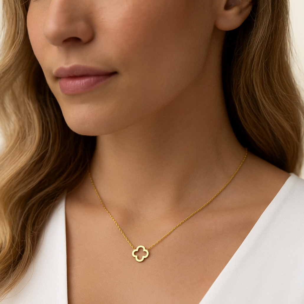 Radiant Clover - Necklace - Stainless Steel-Jordyn the Label