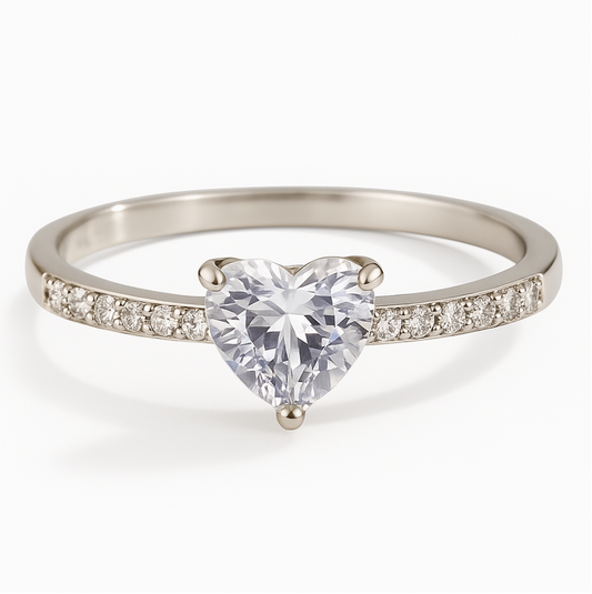 Lustrous Heart - Ring - Stainless Steel-Jordyn the Label