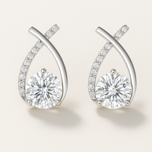 Elegant Crystal - Earrings - Stainless Steel-Jordyn the Label