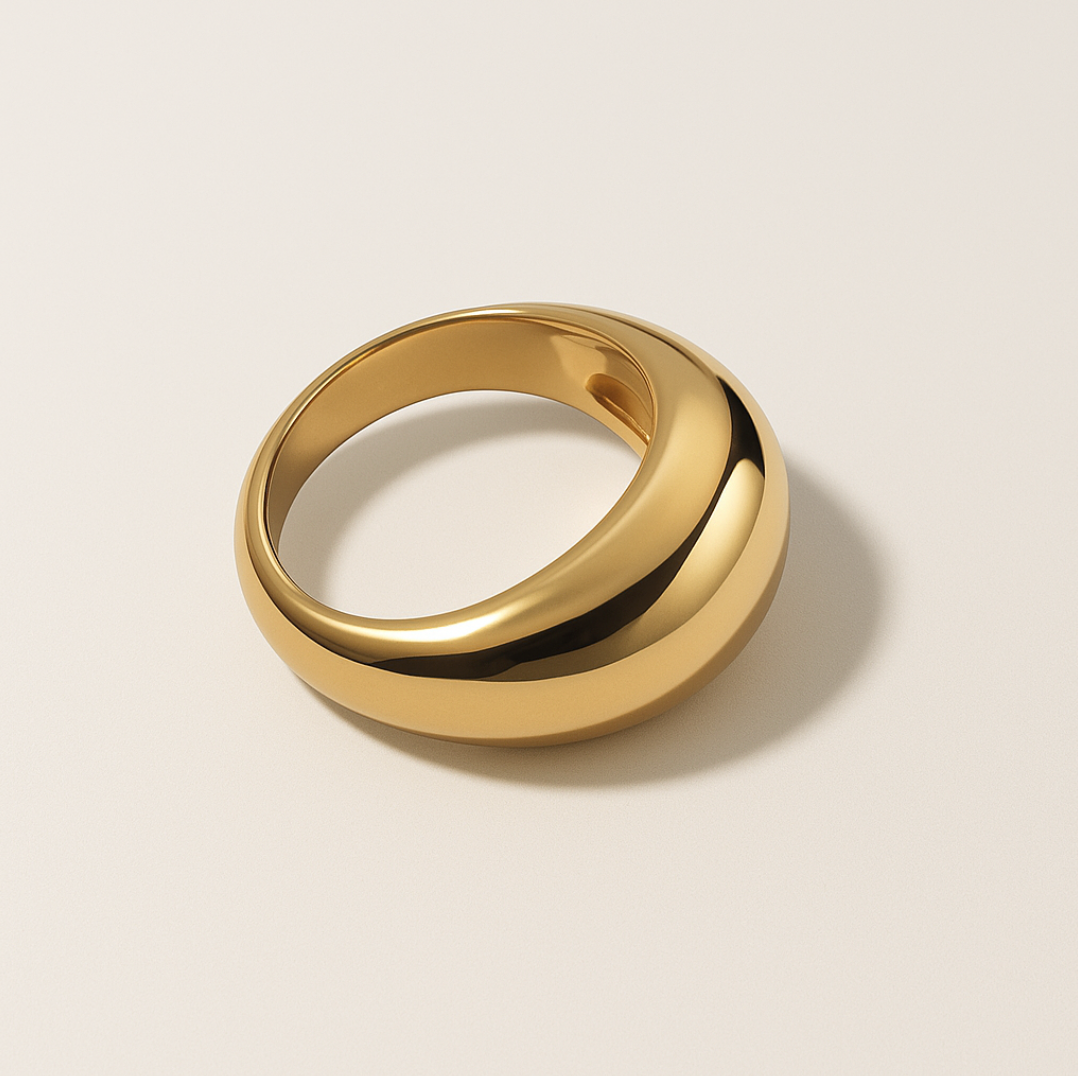 Elegant Arc - Ring - Stainless Steel-Jordyn the Label