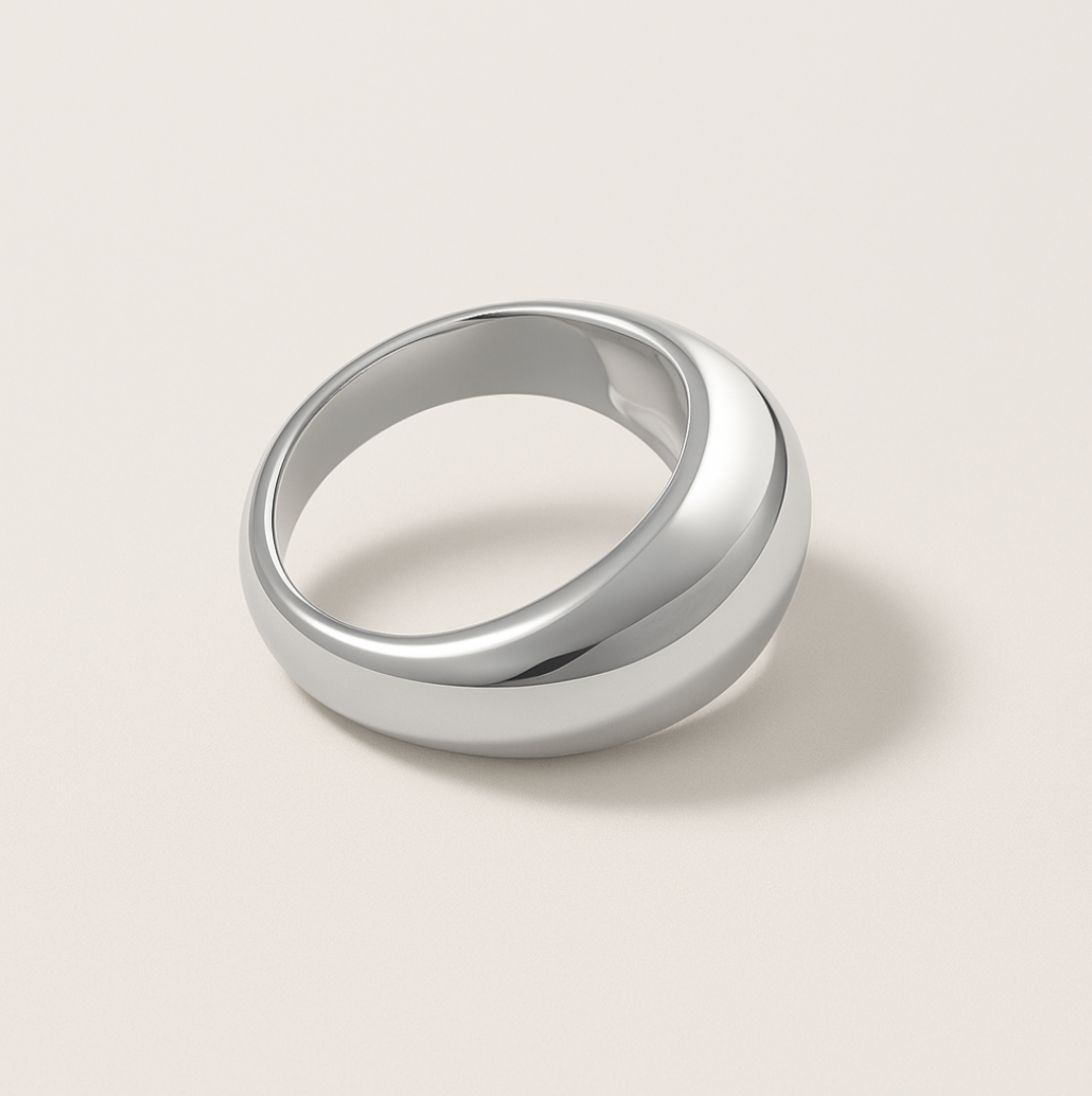 Elegant Arc - Ring - Stainless Steel-Jordyn the Label