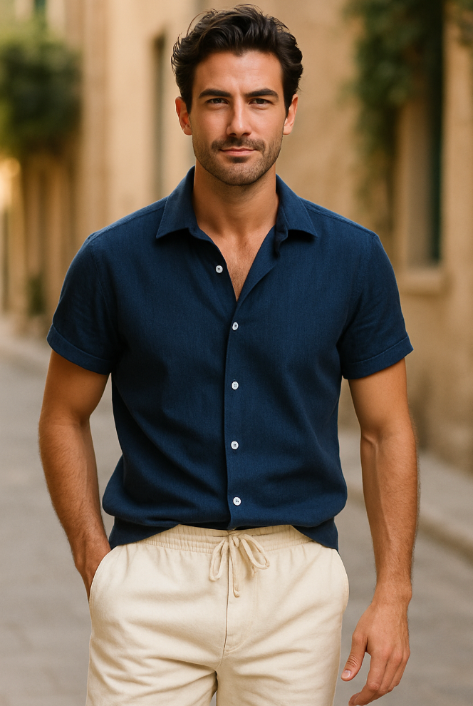 The Amalfi Linen Set – Summer Shirt & Trousers for Men