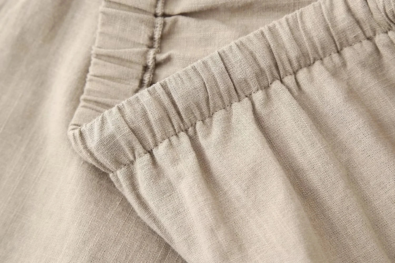 Khaki Two Piece Set – Loose Belted Blazer and Wide Leg Trousers