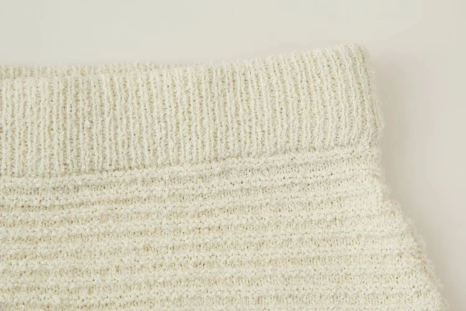 Knitted Two Piece Set – Tassel Short Sleeve Top & Mini Skirt Co ord Outfit