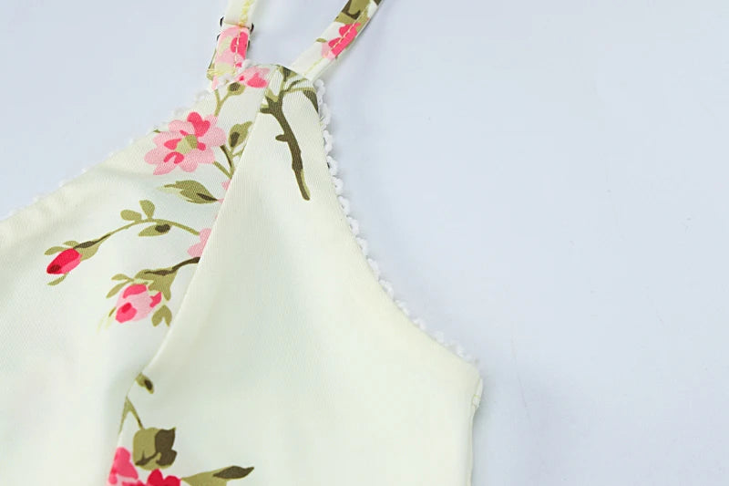 Floral Print Satin Maxi Dress – Spaghetti Strap Summer Gown