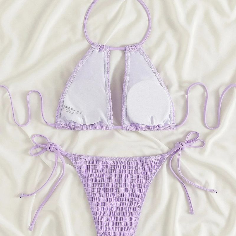 Ella - Smocked Halter Tie Bikini-Jordyn the Label